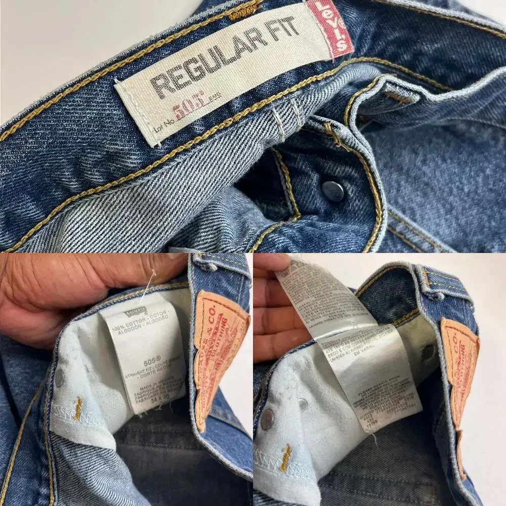 Levis 505 Straight Fit Jeans Mens W34 L30 Medium Blue Denim 100% Cotton 0434